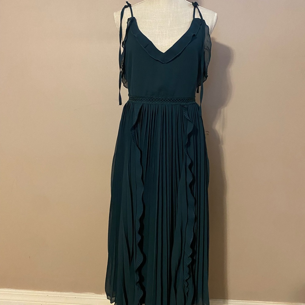 Lulu's Never a Dull Moment Emerald Green Midi Dress